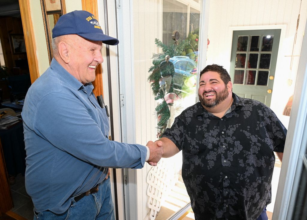 Brandon Sabbag meeting with community members